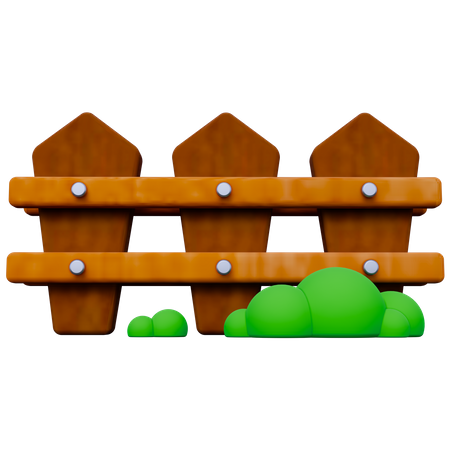 Cerca de fazenda  3D Icon