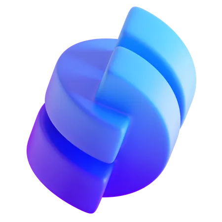 Forme de dégradé abstrait cercle  3D Icon