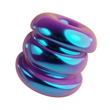 Piles de cercles abstraits  3D Icon