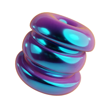 Piles de cercles abstraits  3D Icon