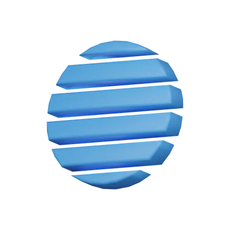 Cercle coupé  3D Icon