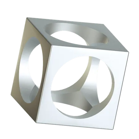 Cube de trou de cercle  3D Icon