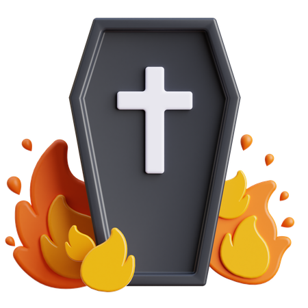 Cercueil en feu  3D Icon