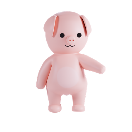 Cerdo mostrando algo  3D Icon