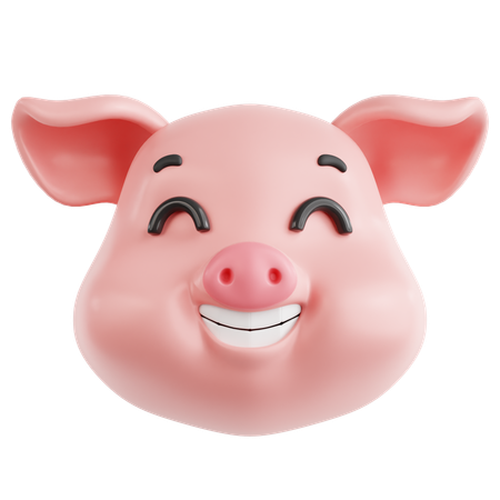 Cerdo sonriente  3D Icon