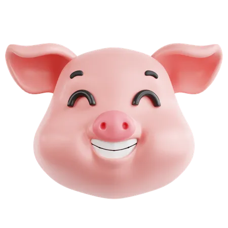 Cerdo sonriente  3D Icon