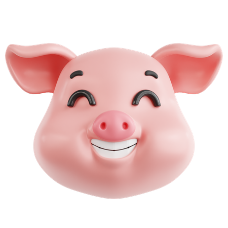 Cerdo sonriente  3D Icon