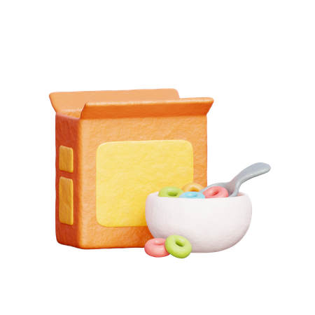 Cereal And Milk  3D Icon