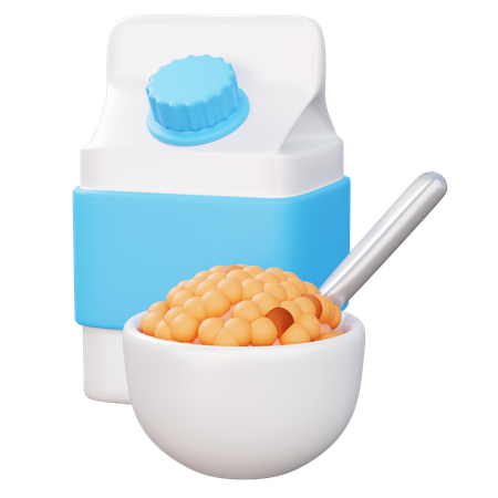 Cereal con leche  3D Icon