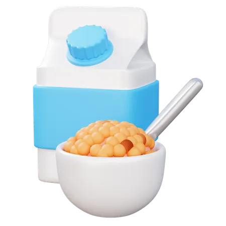 Cereal con leche  3D Icon