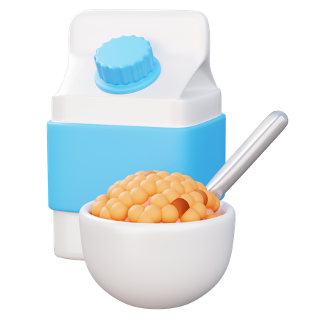 Cereal with Milk  3D Icon