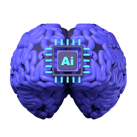 Chip cerebral ia  3D Icon