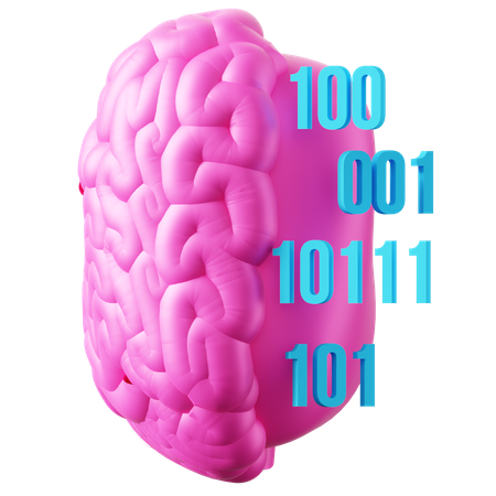 Cerebro binario  3D Icon