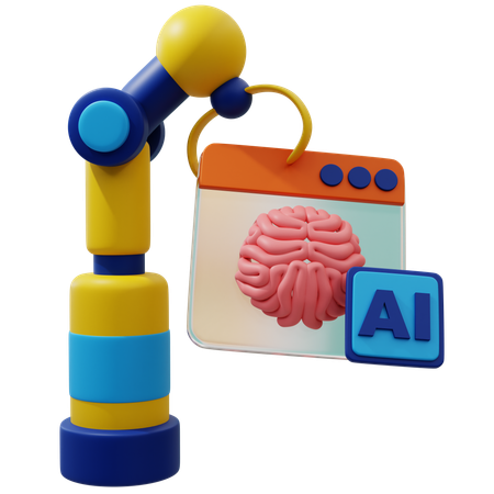 Cerebro de IA innovador  3D Icon