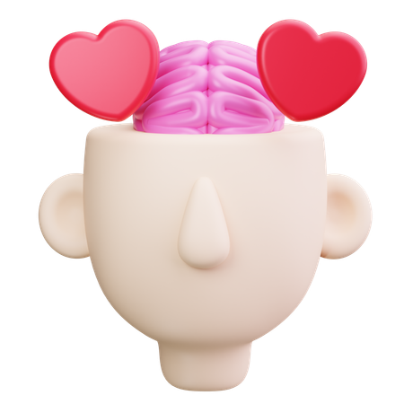 Cerebro corazon  3D Icon