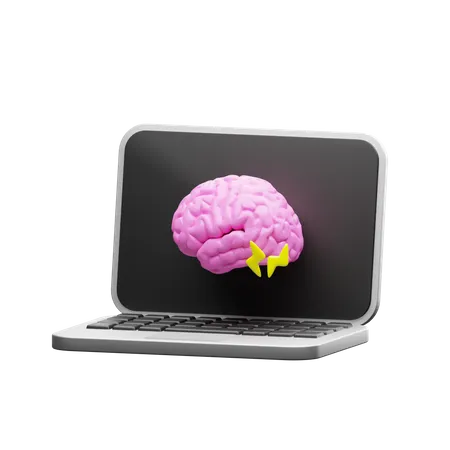 Um Laptop Representando Inteligencia Artificial Aprendizado De Maquina 3D Illustration