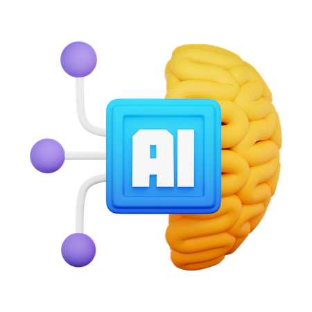 Cérebro de inteligência artificial  3D Icon