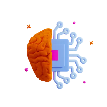 Cérebro de Inteligência Artificial  3D Icon