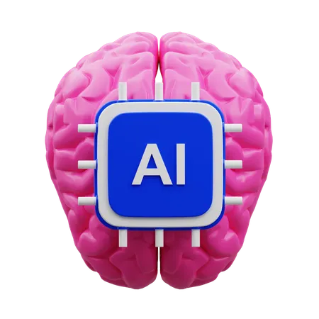 Inteligência artificial cérebro ai  3D Icon