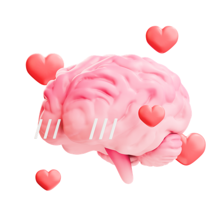 Cerebro enamorado  3D Icon
