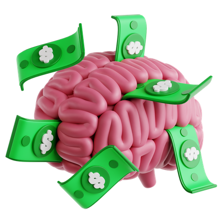 Cérebro financeiro  3D Icon