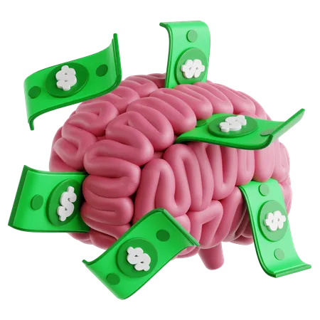 Cérebro financeiro  3D Icon