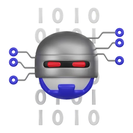 Cerebro robótico  3D Icon