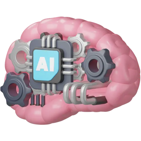 Cerebro robótico  3D Icon