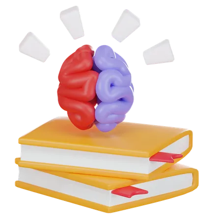 Cerebro y libro  3D Icon