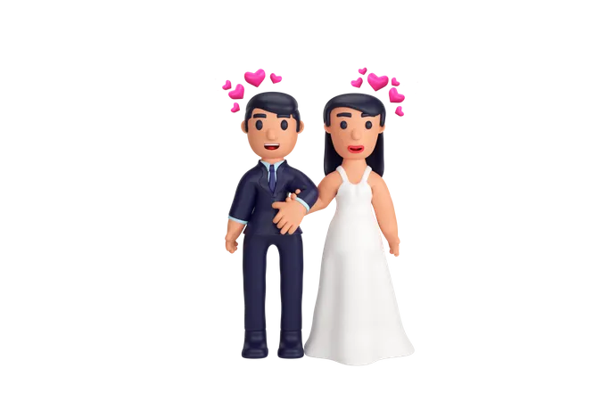 Cérémonie de mariage  3D Illustration