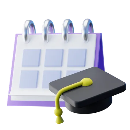 Date de la cérémonie de remise des diplômes  3D Icon