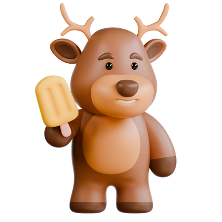 Les cerfs apportent de la glace  3D Icon