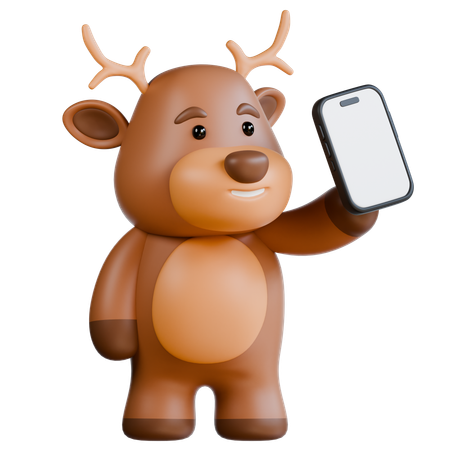 Les cerfs apportent leur smartphone  3D Icon