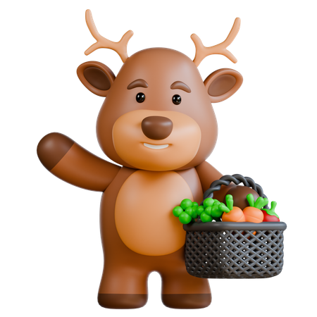 Cerf aux légumes  3D Icon