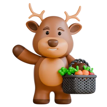 Cerf aux légumes  3D Icon