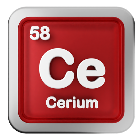 Cério tabela periódica  3D Icon