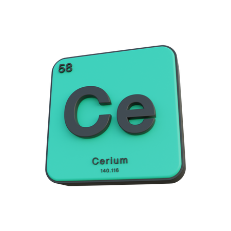 Cerium  3D Illustration