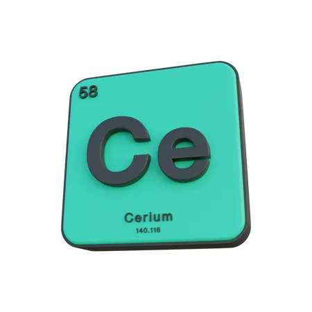 Cerium  3D Illustration