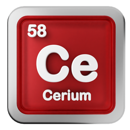 Cerium Periodic Table  3D Icon