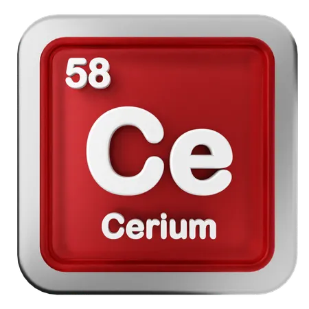 Cerium Periodic Table  3D Icon