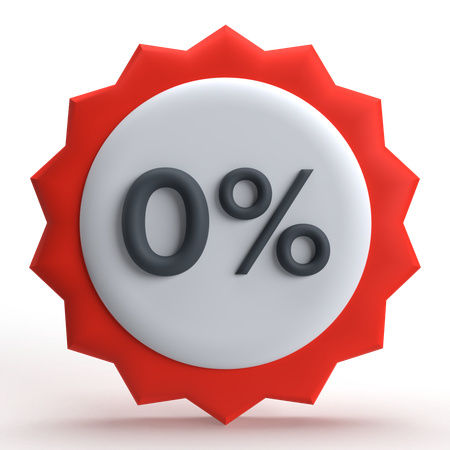 Cero por ciento de descuento  3D Icon