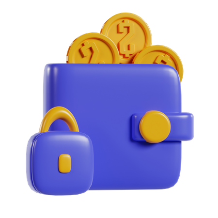 Cerradura de billetera  3D Icon