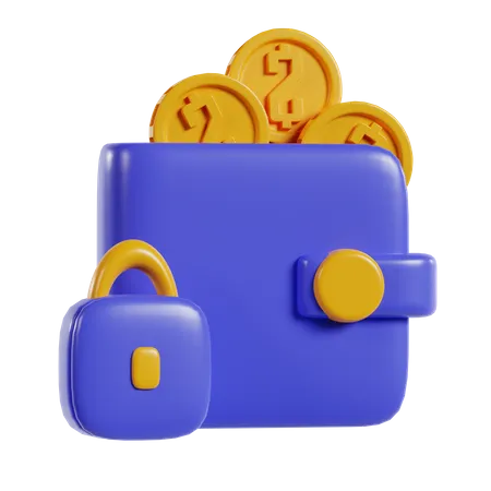 Cerradura de billetera  3D Icon