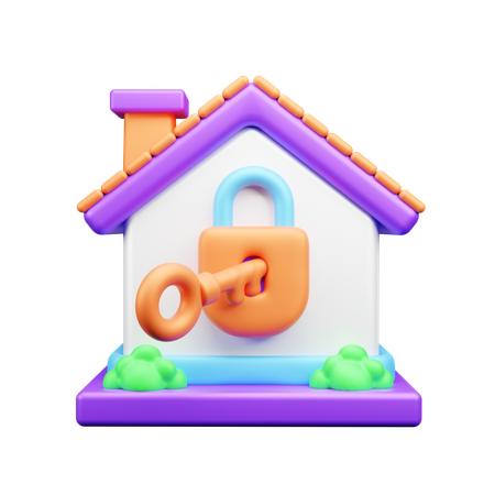 Cerradura de casa  3D Icon