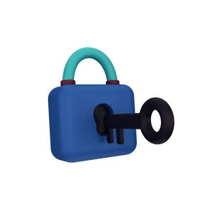 Cerradura y llave  3D Icon