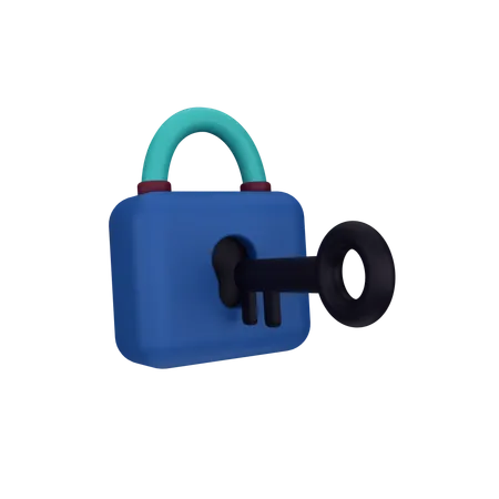 Cerradura y llave  3D Icon