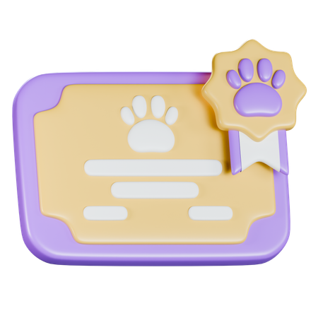 Certificação de animais de estimação  3D Icon