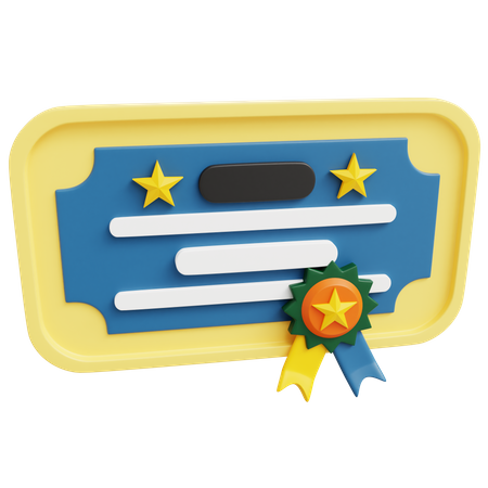 Certificado  3D Icon