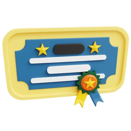 Certificado  3D Icon