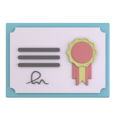 Certificado  3D Icon